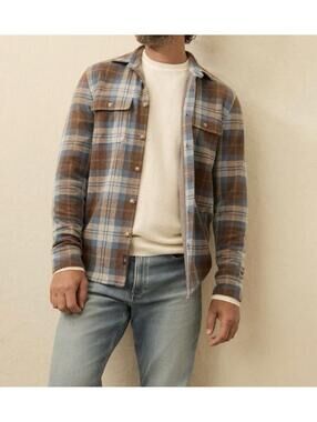 NWT $178 Faherty Legend Sweater Shirt Bear river Plaid Men's Size Small